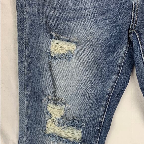 Judy Blue size 7 27 new Mid rise Blue Skinny Capri Jeans distressed summer NWT - Picture 3 of 11